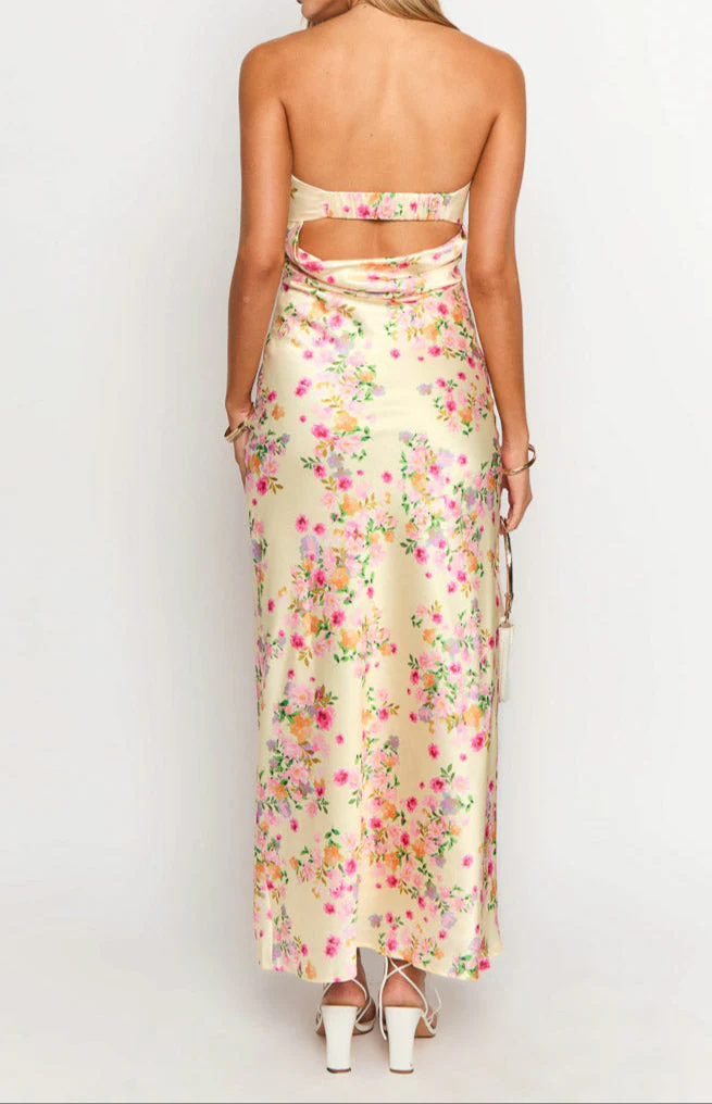 Yellow Summer Bloom Maxi Dress - Image 3