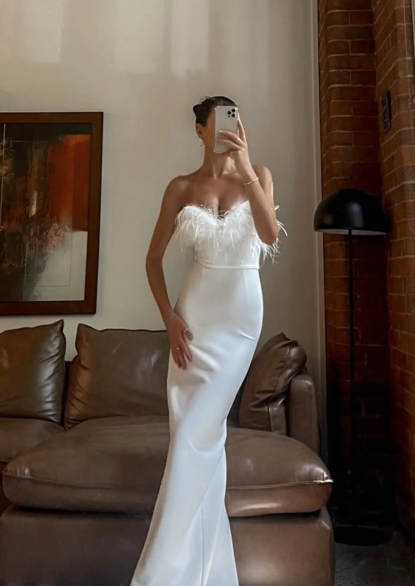 White Evening Wedding guest Maxi dress - Image 5