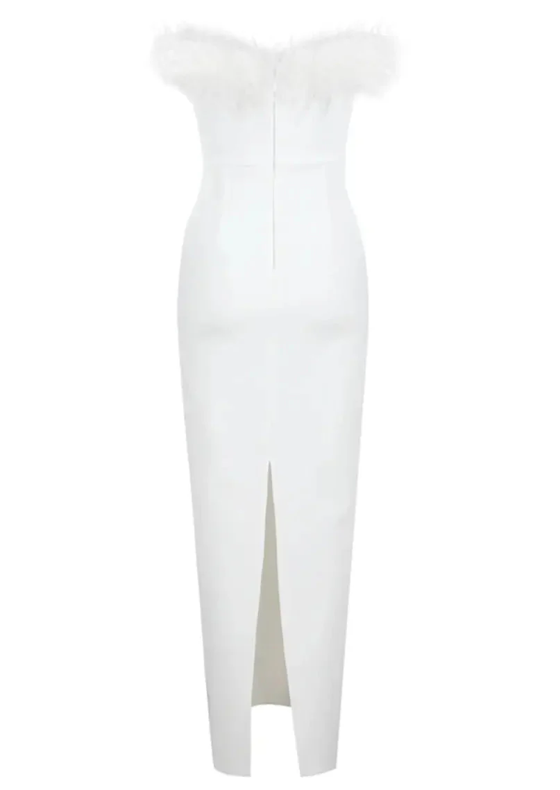 White Evening Wedding guest Maxi dress - Image 9