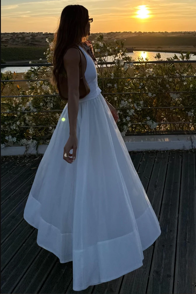 Elegant White Summer Party Dress - Image 4