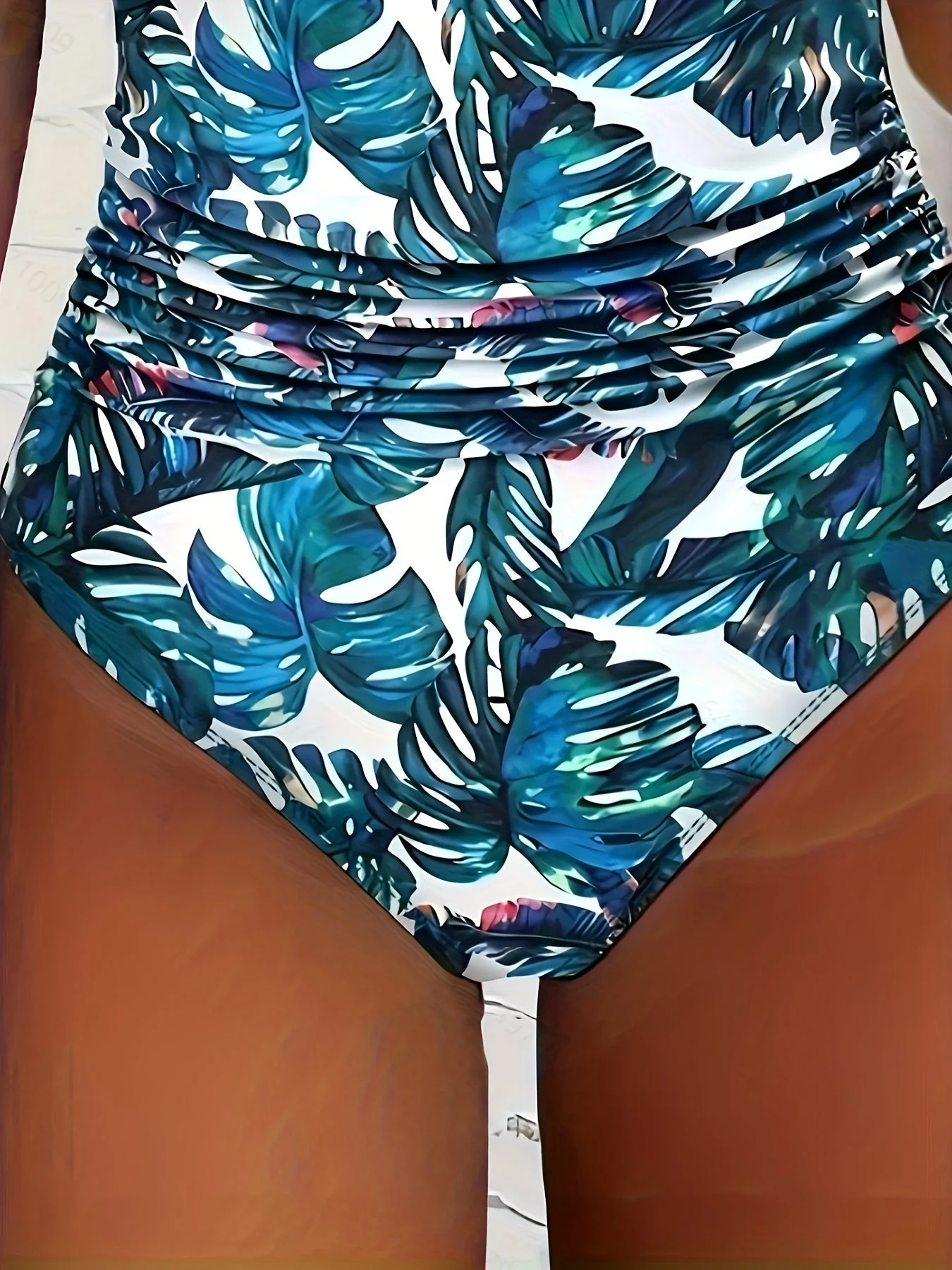 V-Neck Halter Neck Backless Swimsuit - Image 3