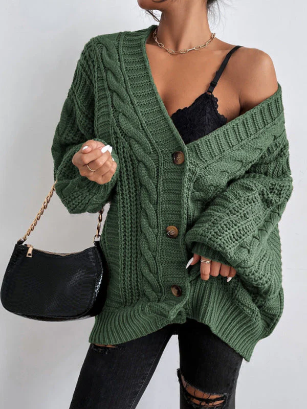 Oversized Cable Knit Cardigan - Image 9