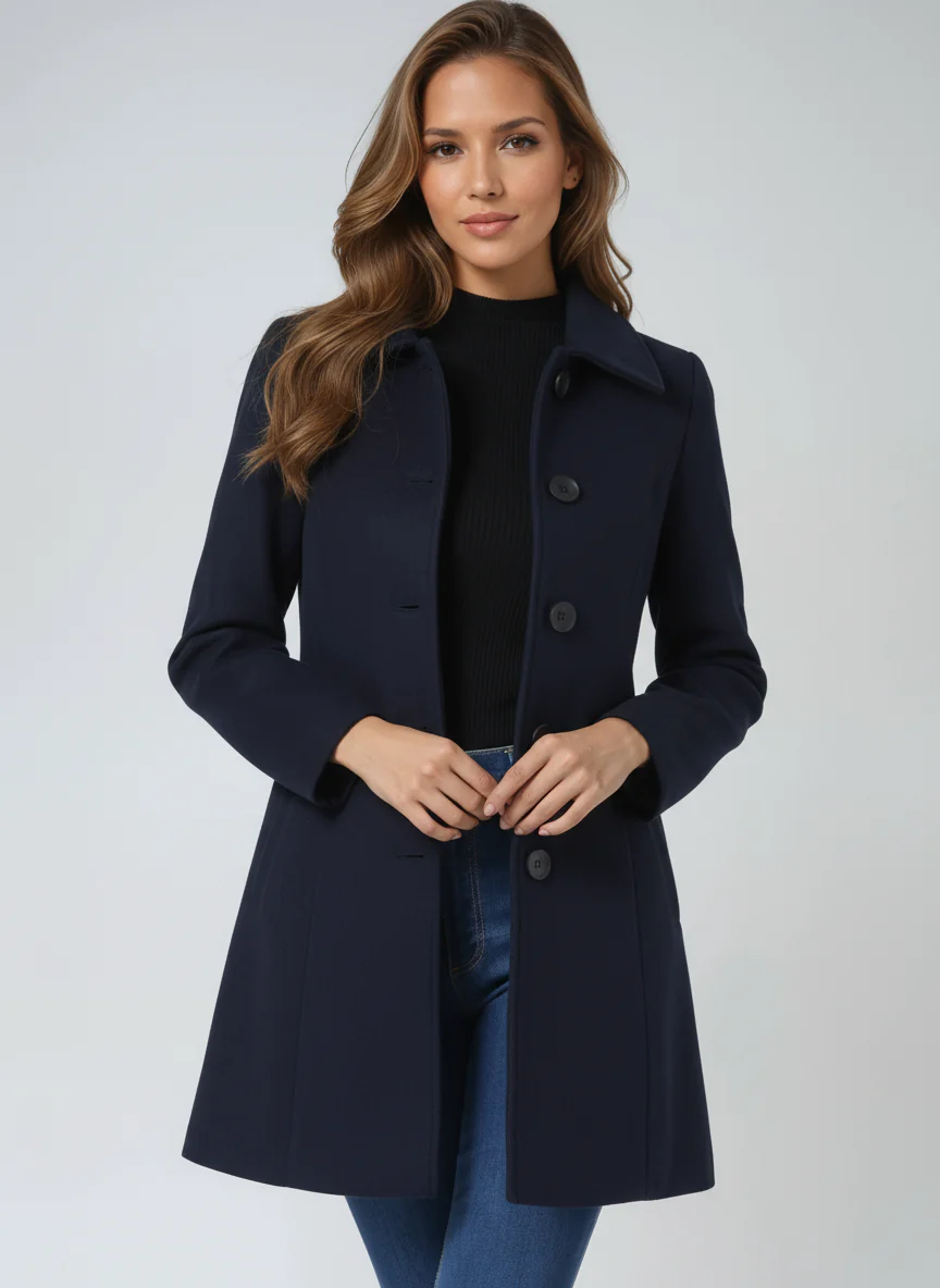 Women's Single Breasted Winter Trench Coat - Image 10