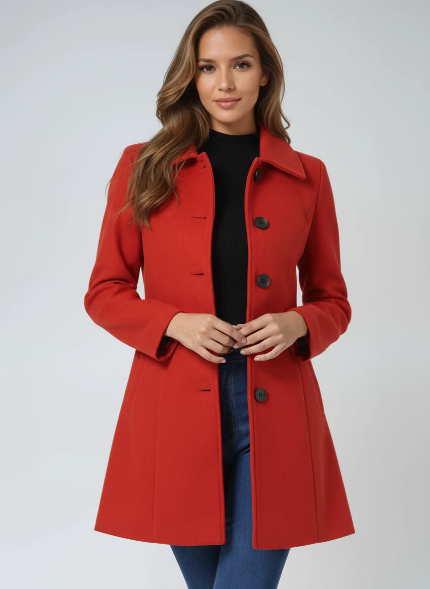 Women's Single Breasted Winter Trench Coat - Image 11