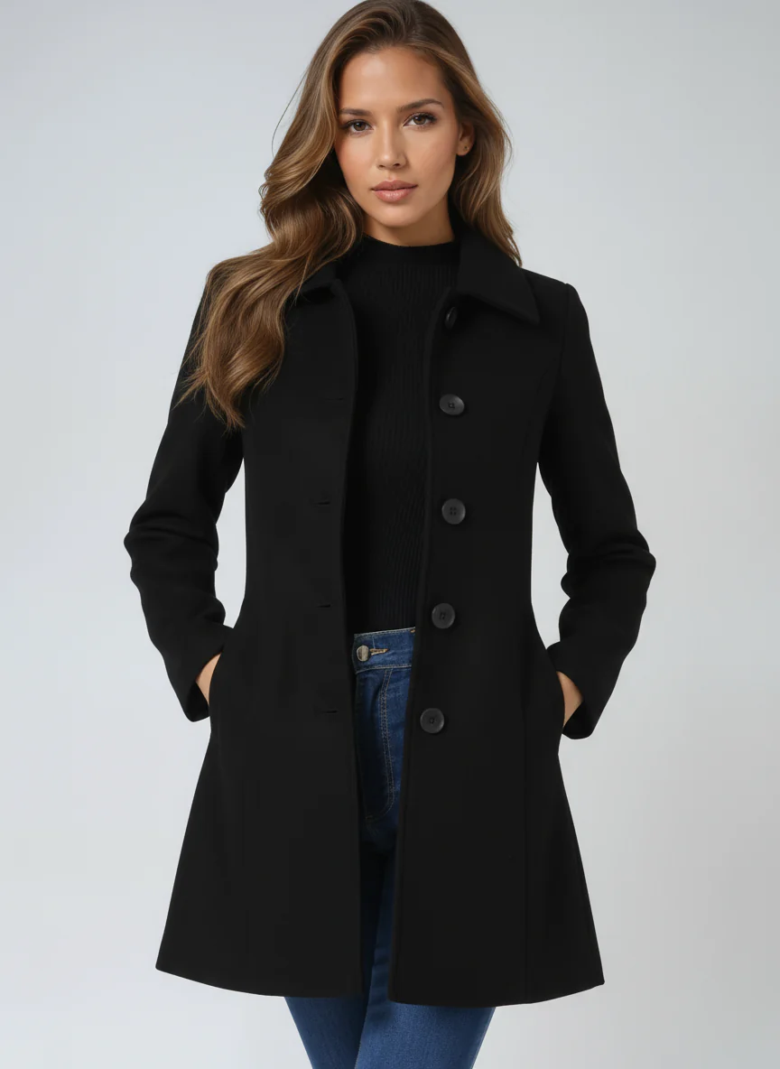 Women's Single Breasted Winter Trench Coat - Image 2