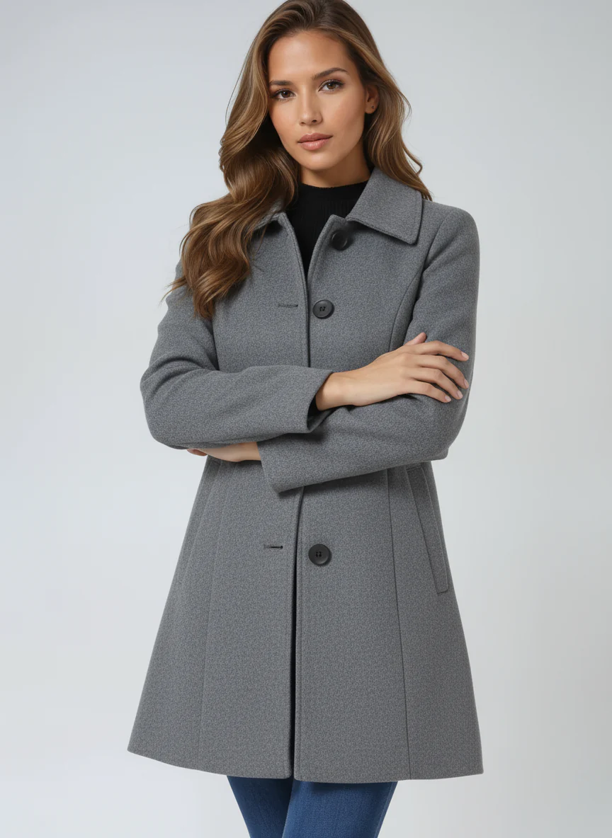 Women's Single Breasted Winter Trench Coat - Image 4
