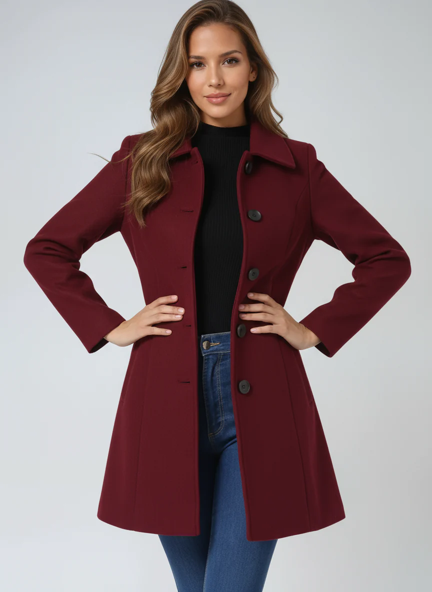 Women's Single Breasted Winter Trench Coat - Image 7