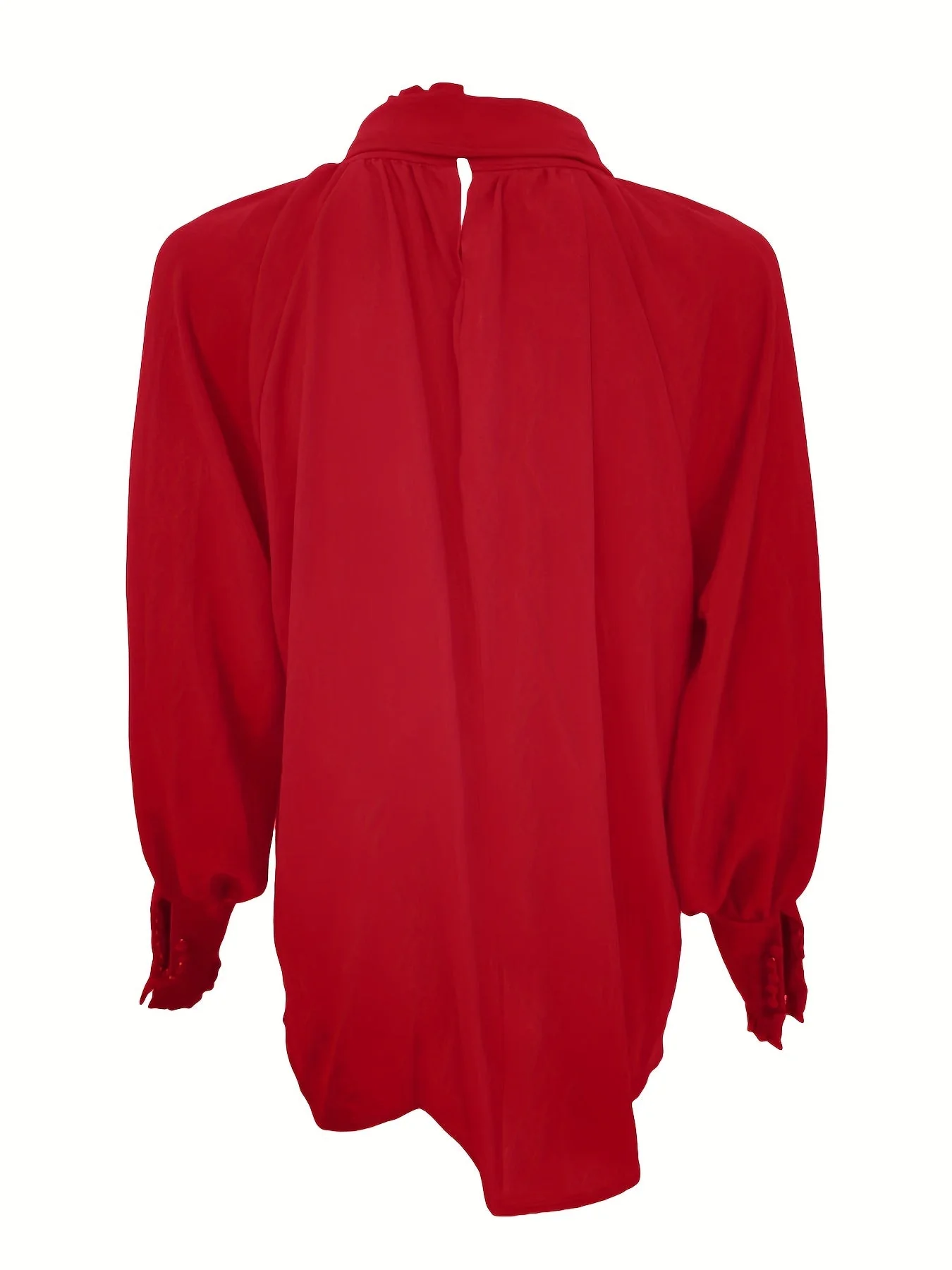 Long Sleeve Blouse with Tie Neck - Image 8
