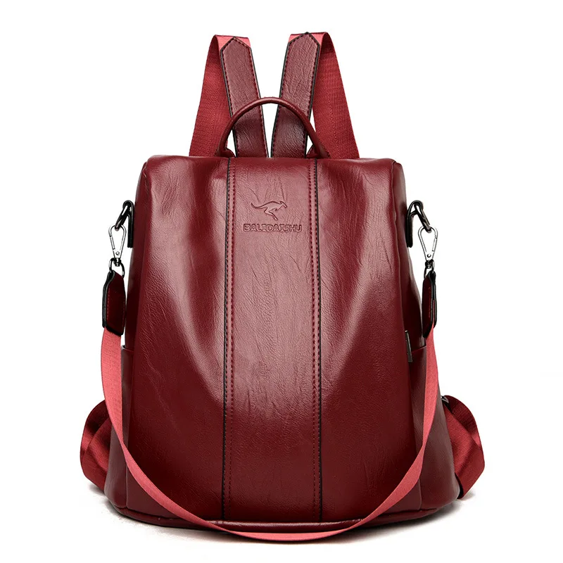 Sleek Black Leather Backpack - Image 6