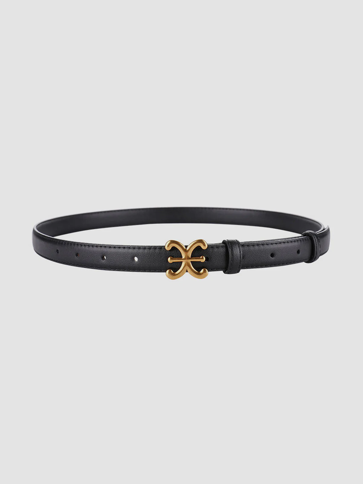 Sculpted Buckle Leather Waist Belt - Image 2