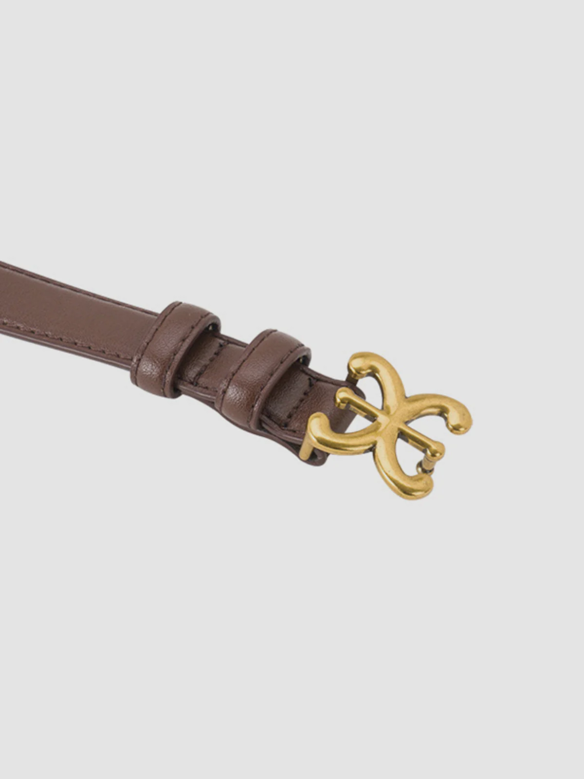 Sculpted Buckle Leather Waist Belt - Image 6