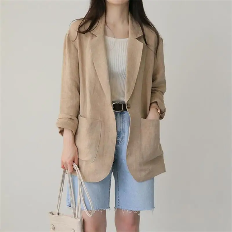 Korean Herringbone Blazer – Casual Loose Fit for Spring & Summer - Image 5