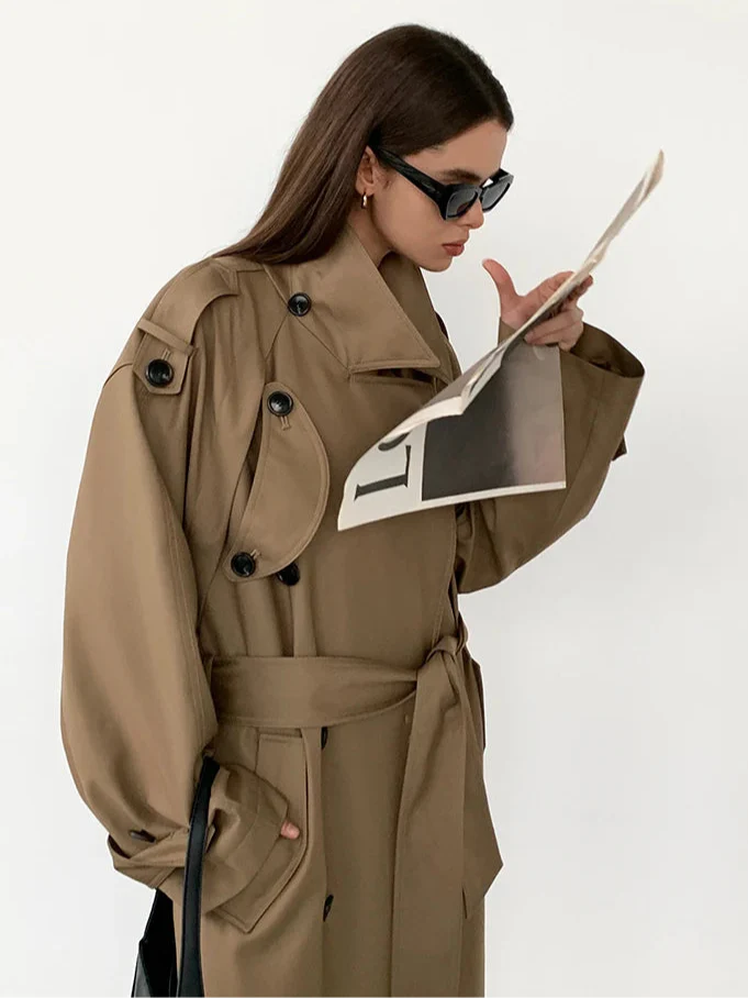 Women's Oversized Long Trench Coat - Image 2