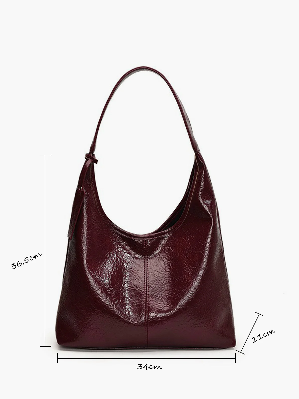 Glossy Soft-Structured Hobo Bag - Image 2