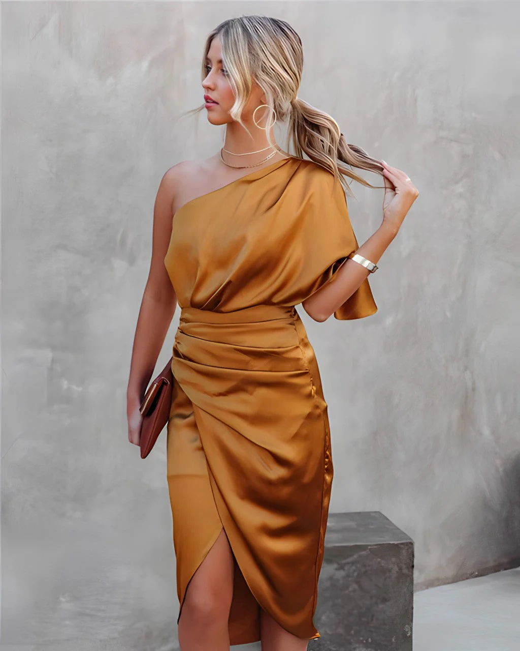 One-shoulder Elegant Wedding Guest cocktail dress - Image 11