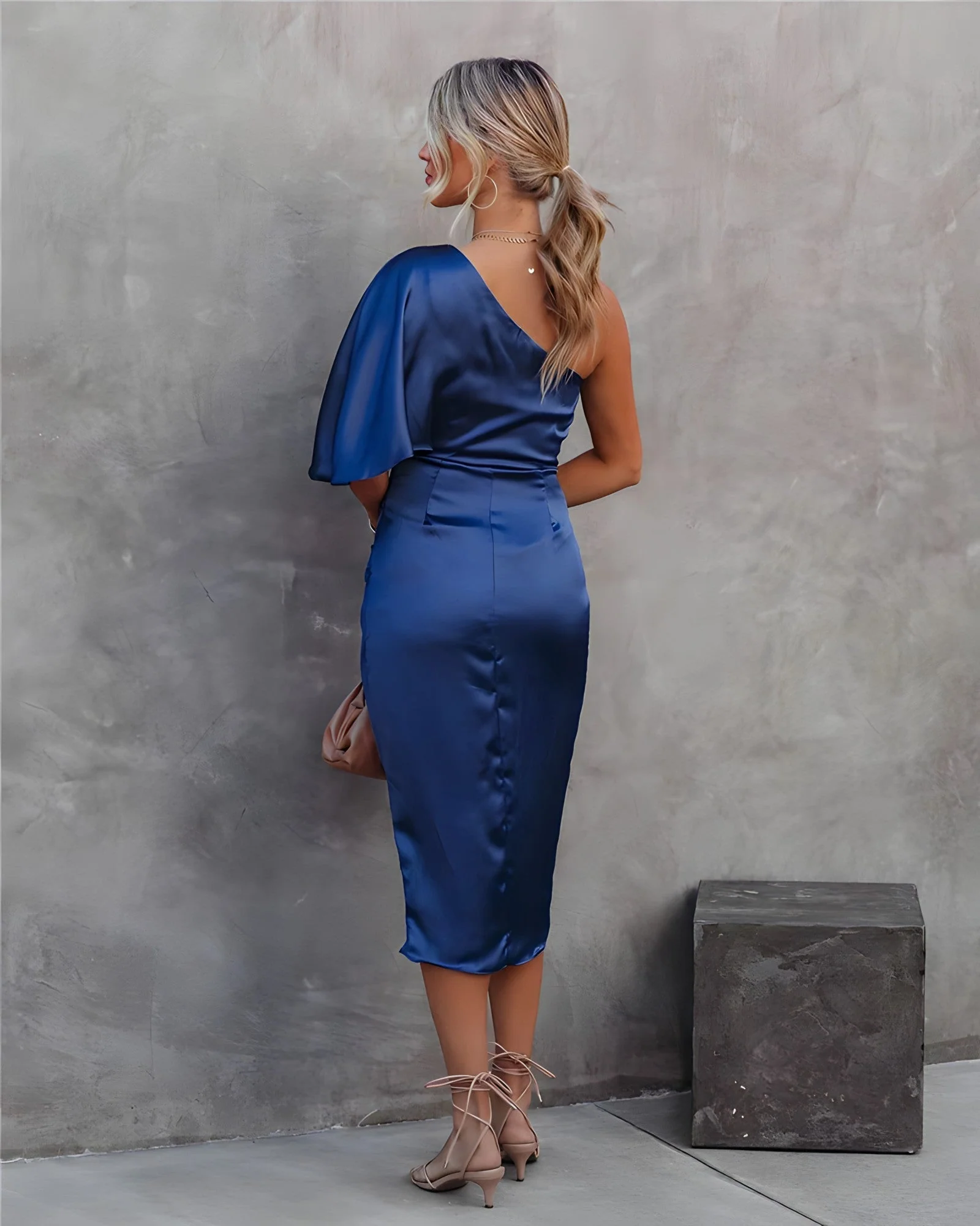 One-shoulder Elegant Wedding Guest cocktail dress - Image 2