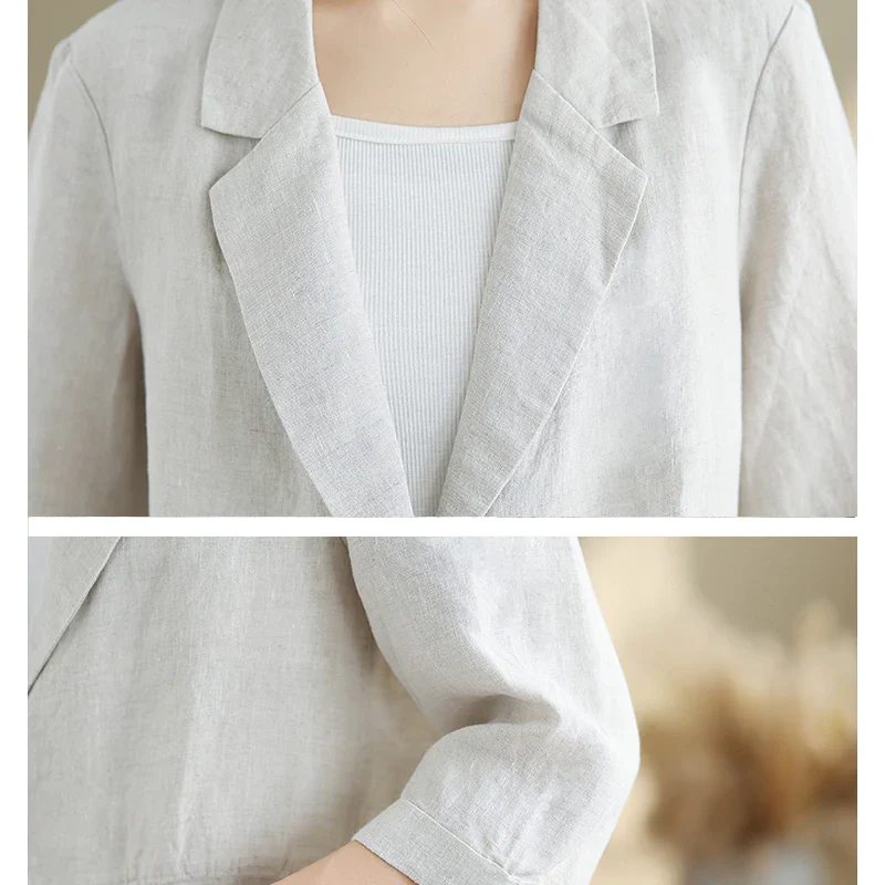 Women's Blazer – Lightweight Cotton Linen Design for Casual and Elegant Outings - Image 7