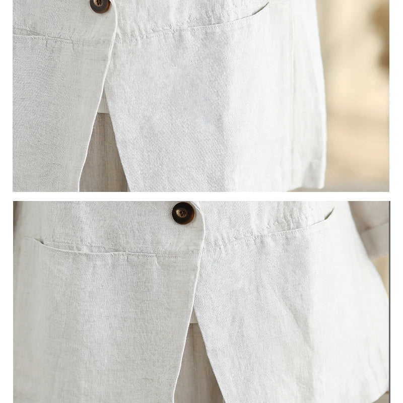 Women's Blazer – Lightweight Cotton Linen Design for Casual and Elegant Outings - Image 8