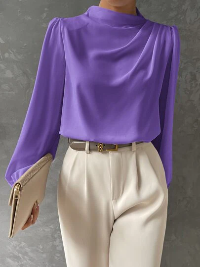Women's Stylish Bishop Sleeve Blouse - Image 10