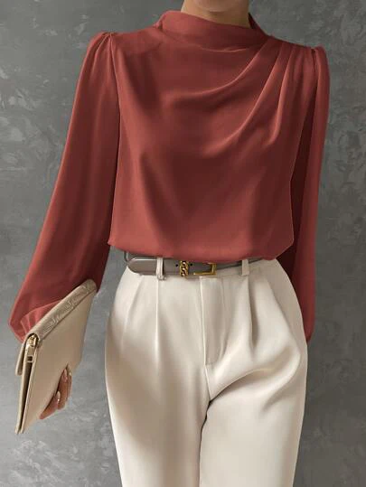 Women's Stylish Bishop Sleeve Blouse - Image 12