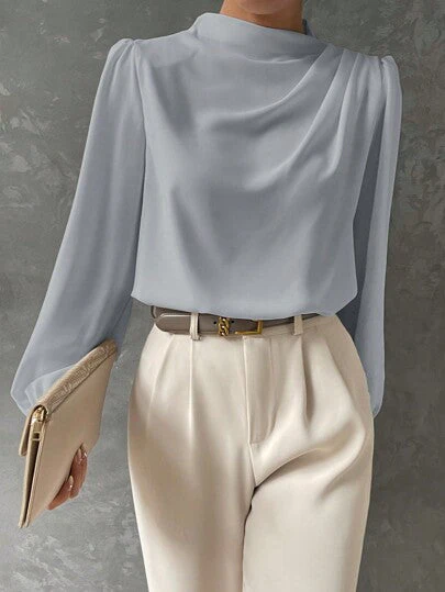 Women's Stylish Bishop Sleeve Blouse - Image 14