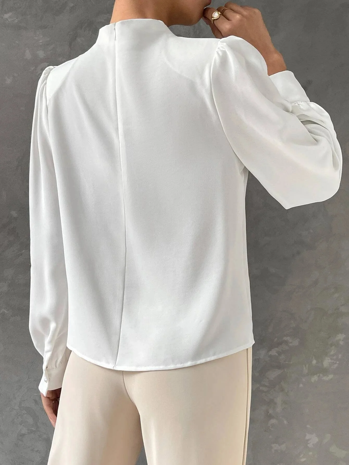 Women's Stylish Bishop Sleeve Blouse - Image 3