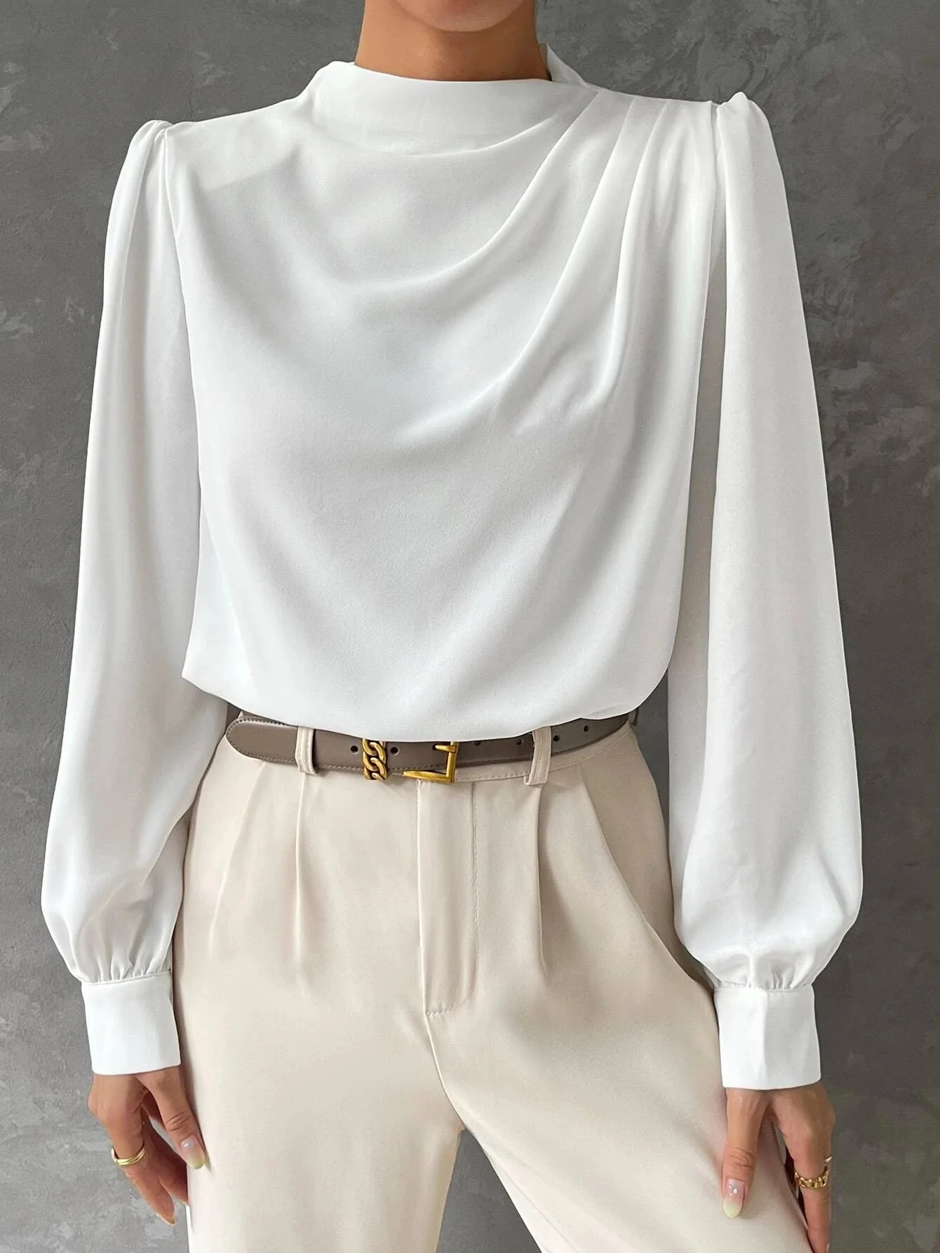 Women's Stylish Bishop Sleeve Blouse - Image 5