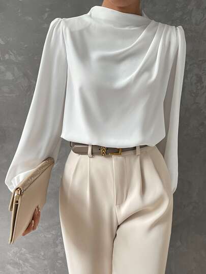 Women's Stylish Bishop Sleeve Blouse - Image 9