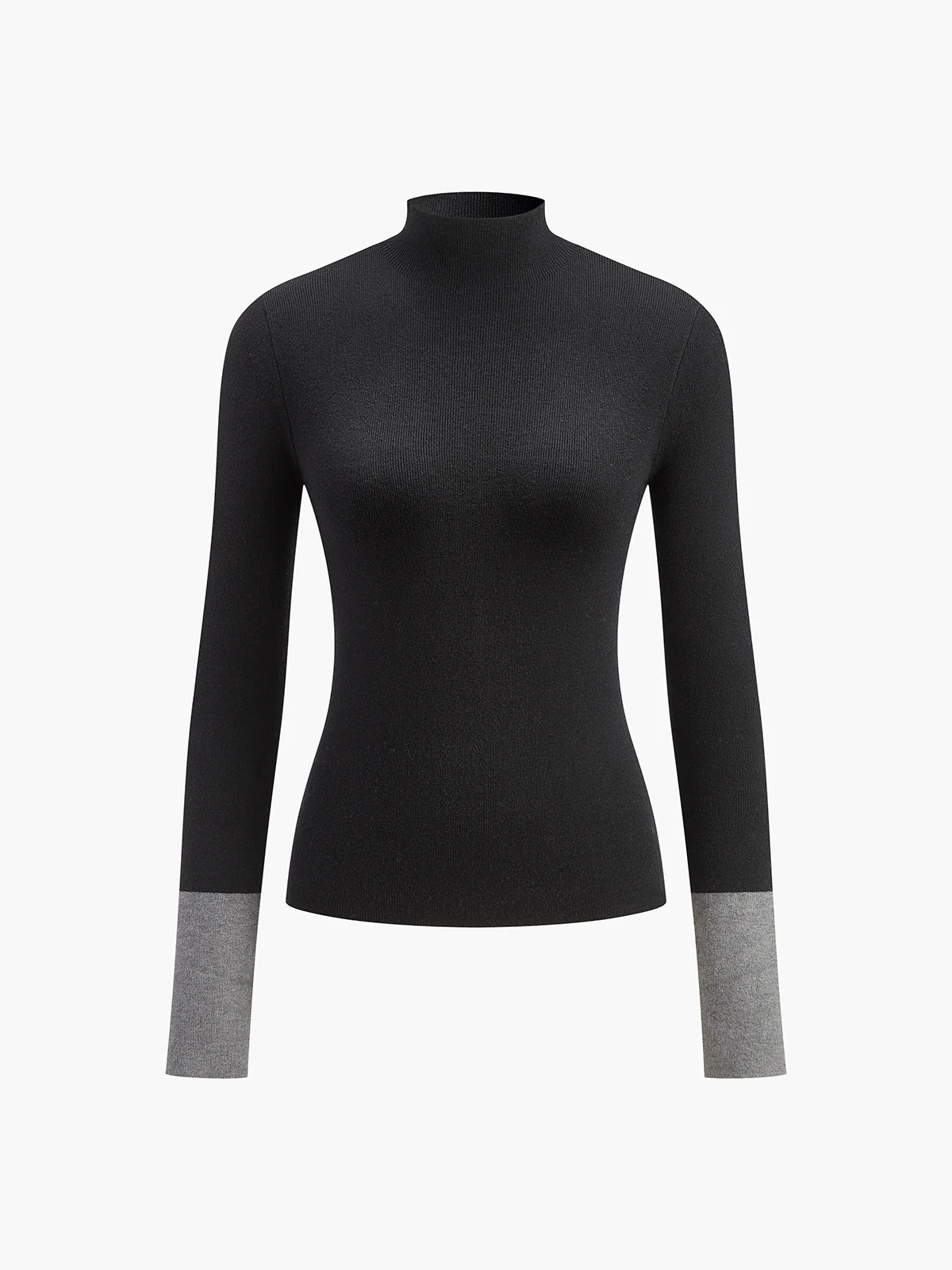 Contrast Cuff Knit Sweater - Image 5