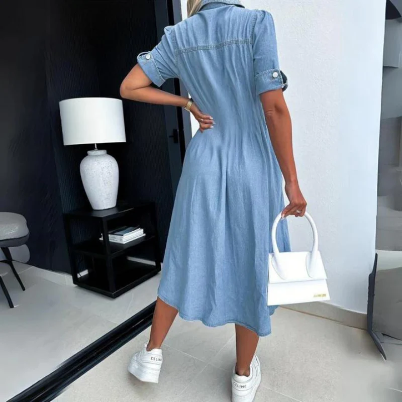 Women's Loose denim midi dress - Image 2