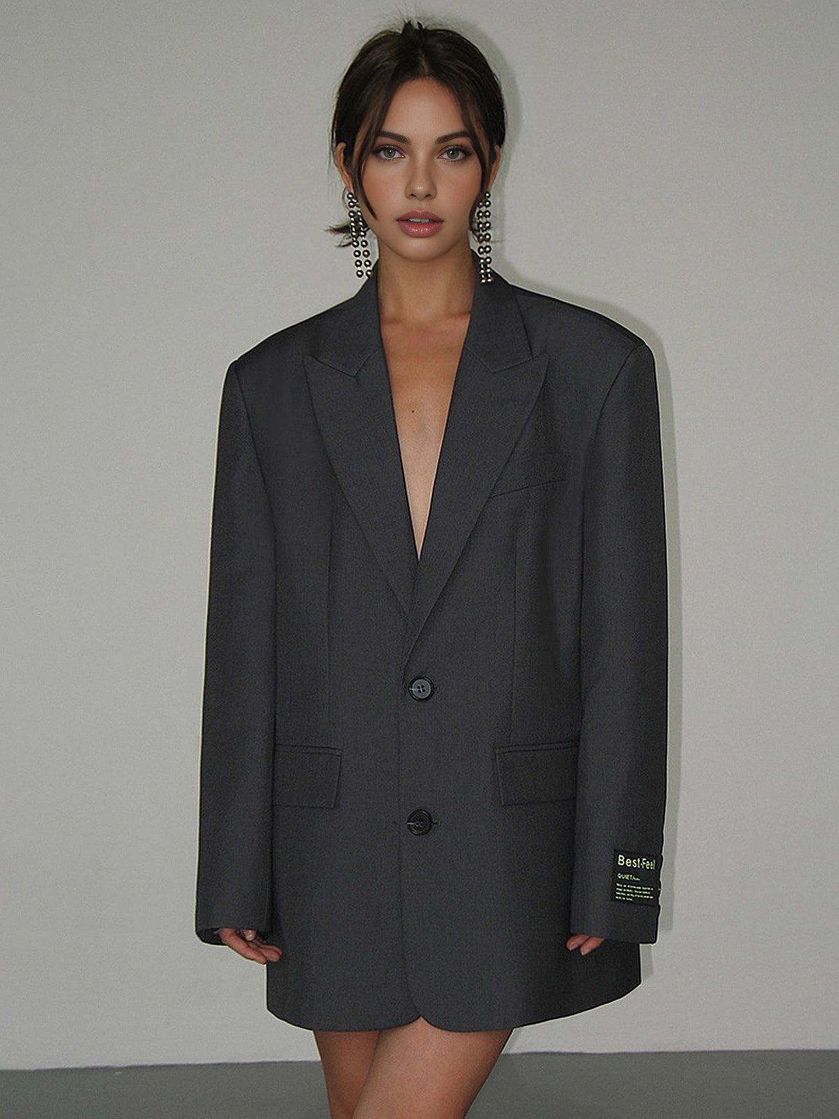 Women's Oversized Classic Blazer Coat - Image 7