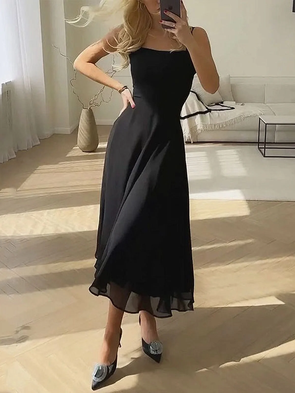 Marie Elegant A-line Summer Wedding Guest midi dress - Image 5