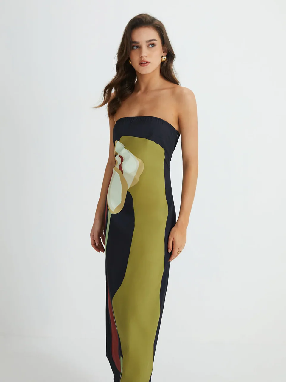 Calla Strapless Printed Summer Party Maxi Dress - Image 4