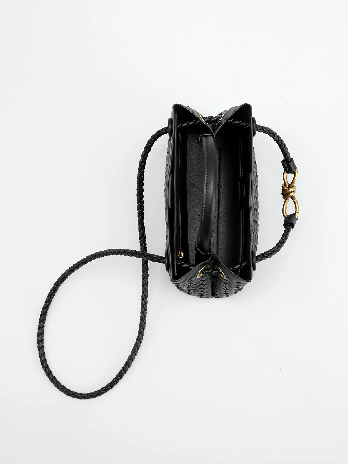 Woven Top Handle Bag with Twist Accent - Image 4