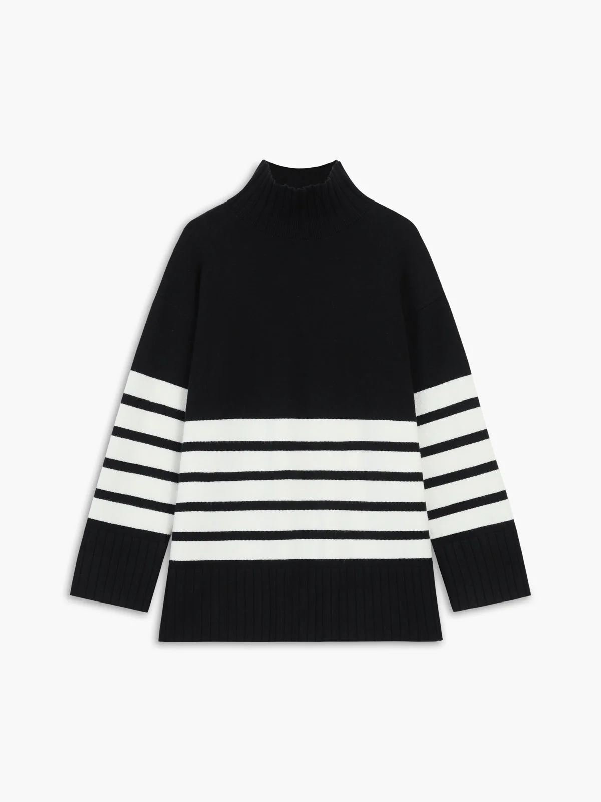 Striped Mock Neck Sweater - Image 4