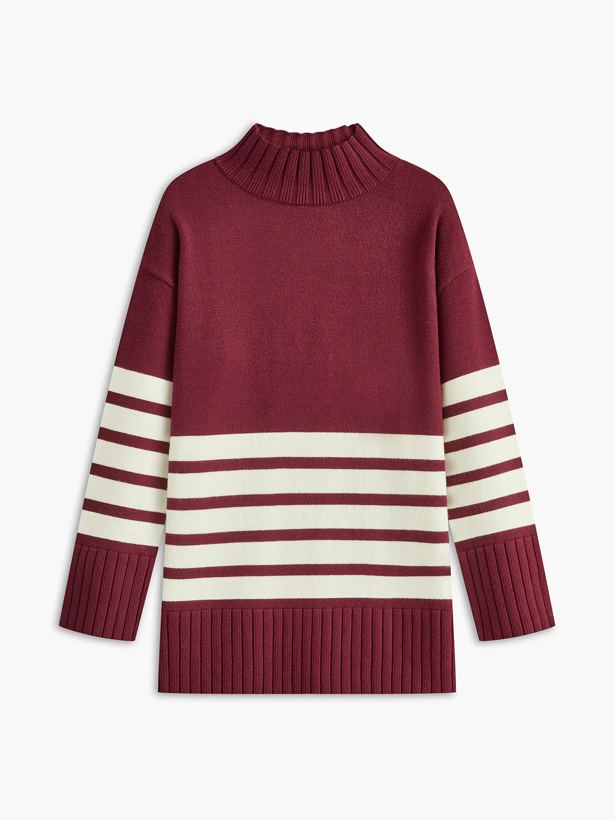 Striped Mock Neck Sweater - Image 5