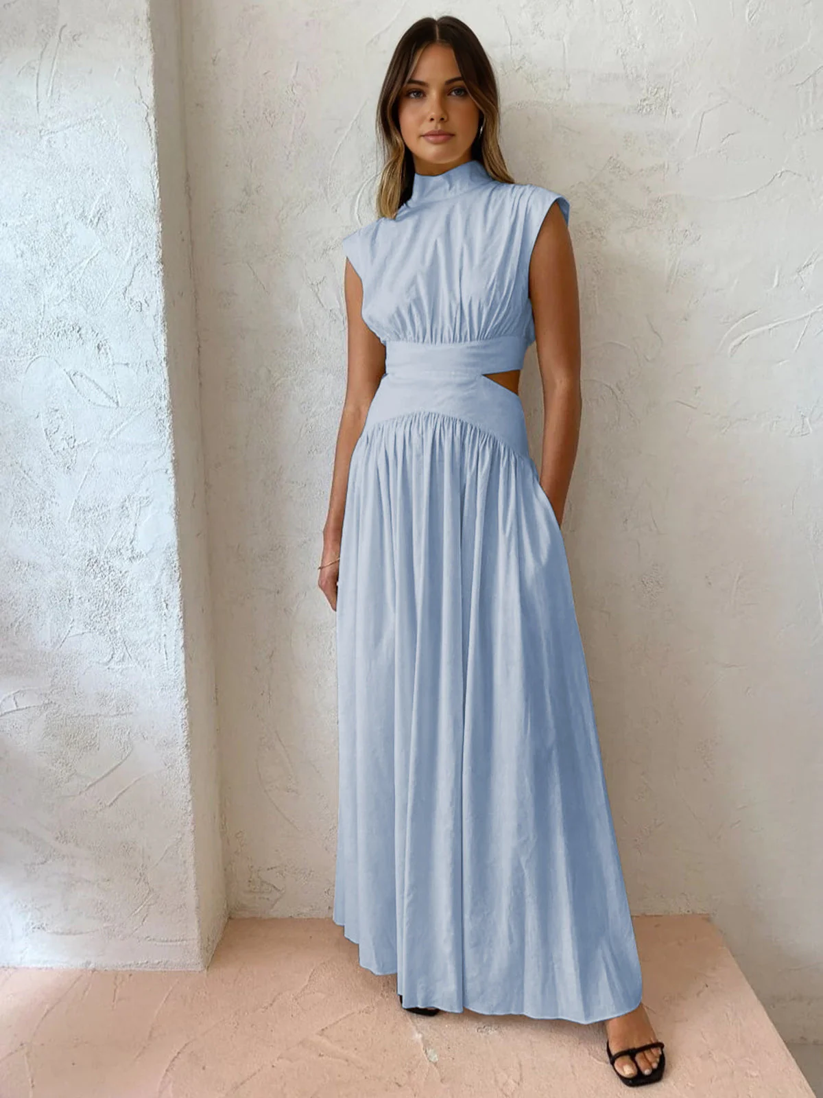 Elegant Sleeveless Formal Occasion Maxi Dress - Image 3