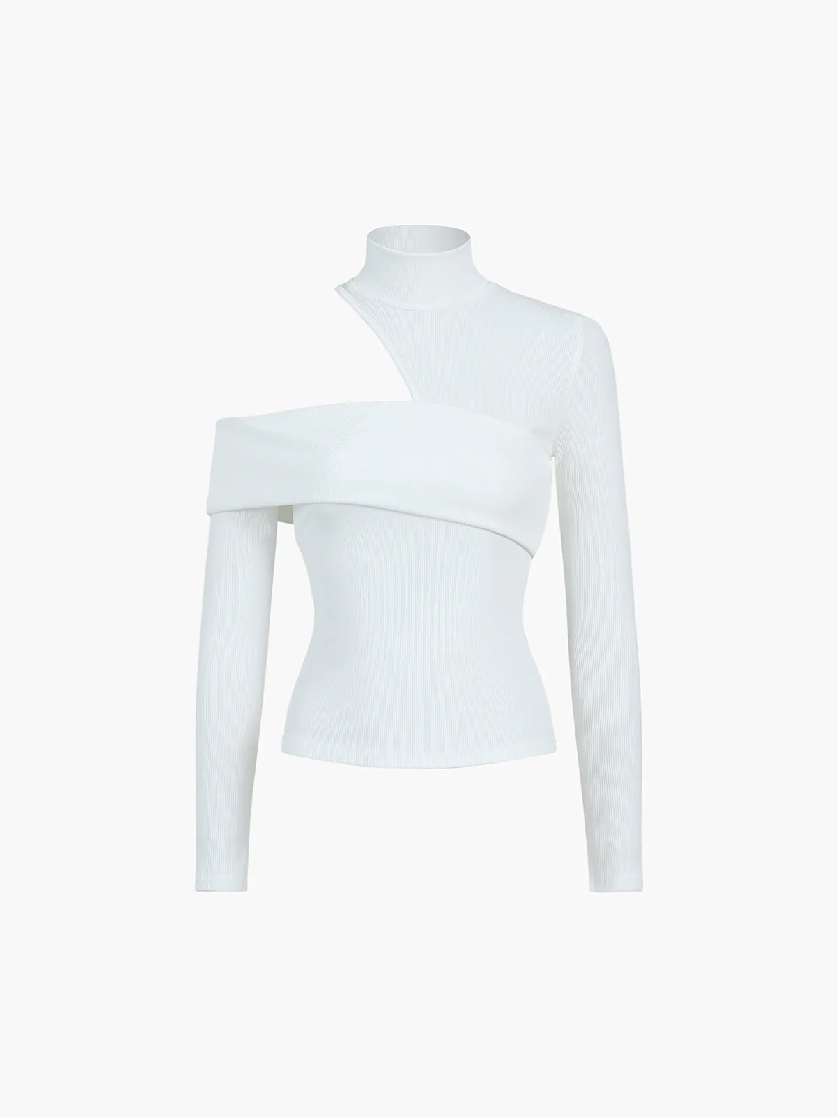 Kaia Asymmetrical High Neck Cutout Top - Image 3