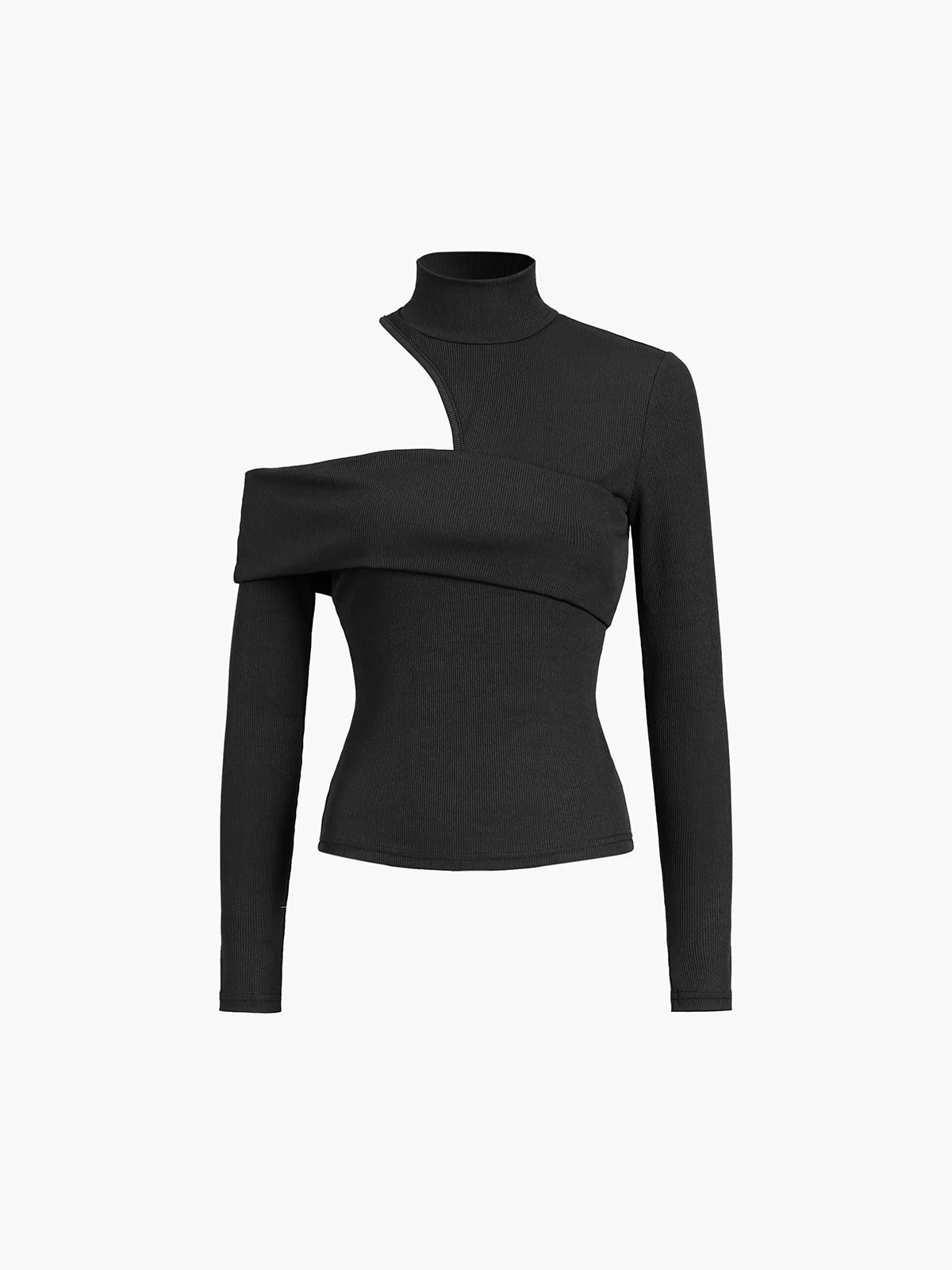 Kaia Asymmetrical High Neck Cutout Top - Image 5