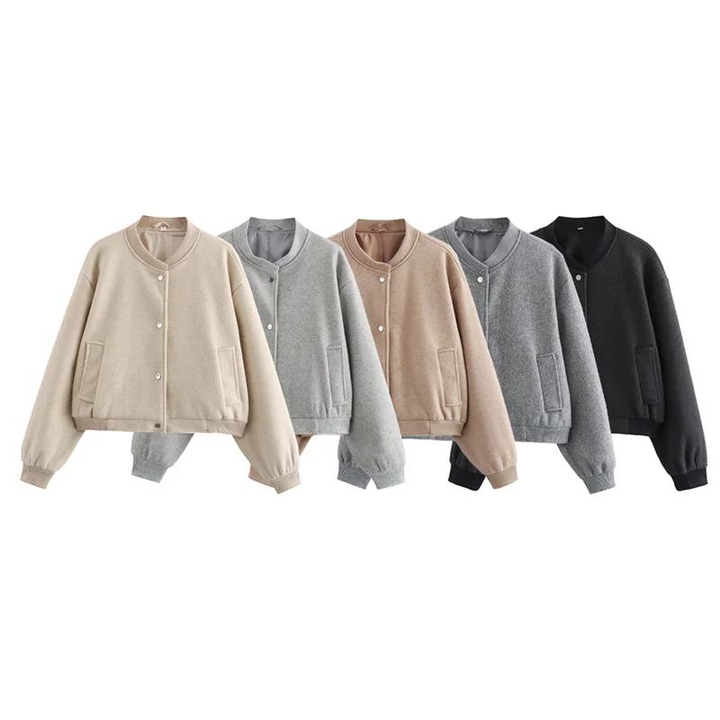 Women's Light Cropped Bomber Jacket - Image 6