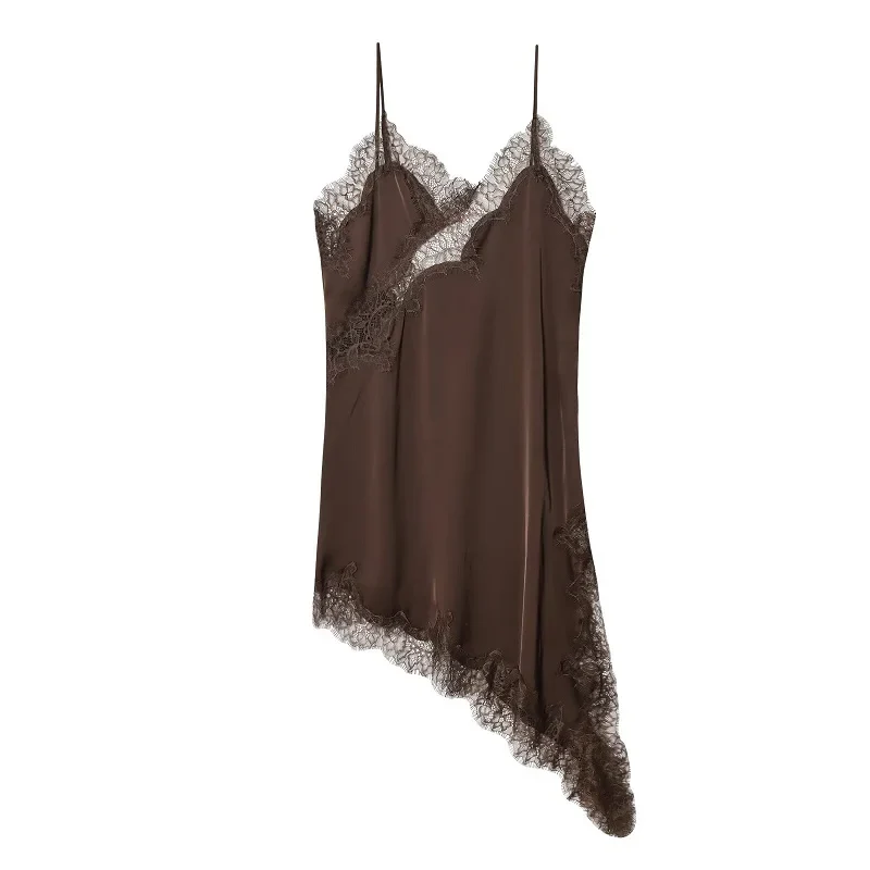 Lace Satin Backless Mini Dress - Image 2