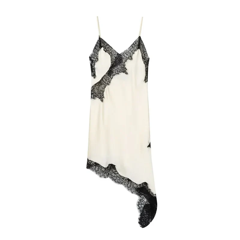 Lace Satin Backless Mini Dress - Image 7