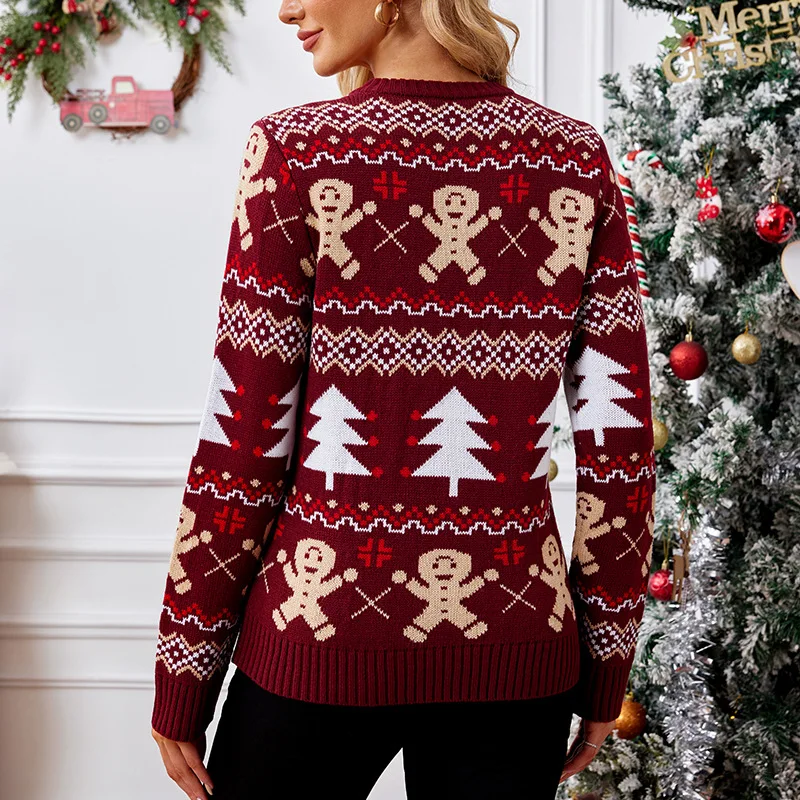 Women's red Winter Christmas Sweater - Image 4