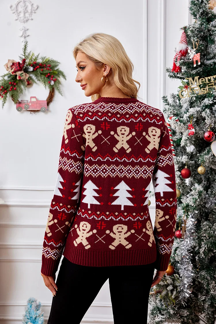 Women's red Winter Christmas Sweater - Image 6