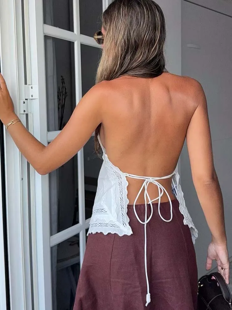 Lace Halter Top – Feminine Summer Statement Top for Women - Image 2