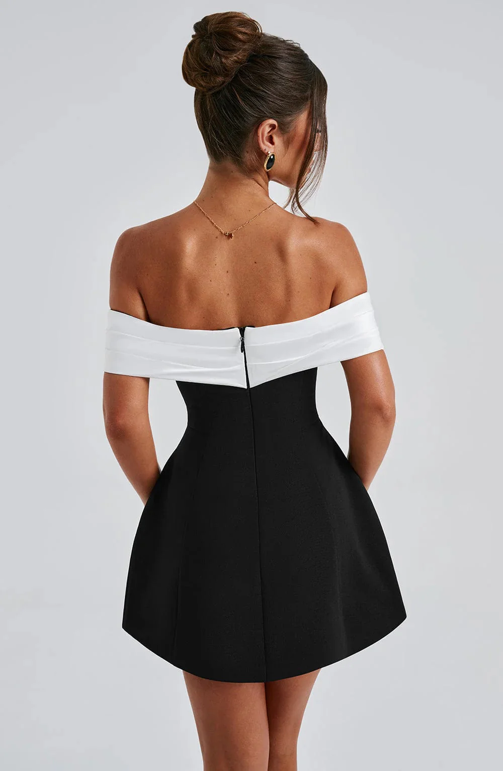 Noir Bloom Evening Party Mini Dress - Image 6