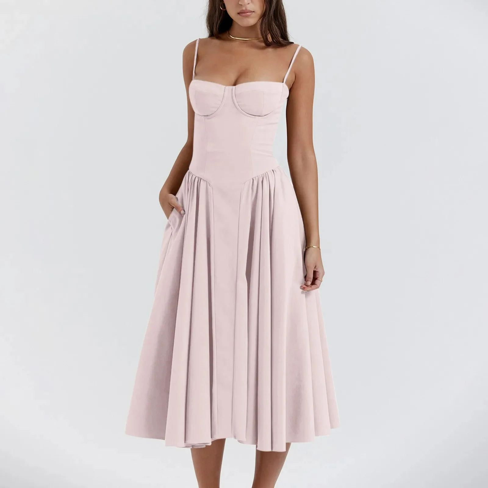 Odette Cute Corset Cocktail Midi Dress - Image 7