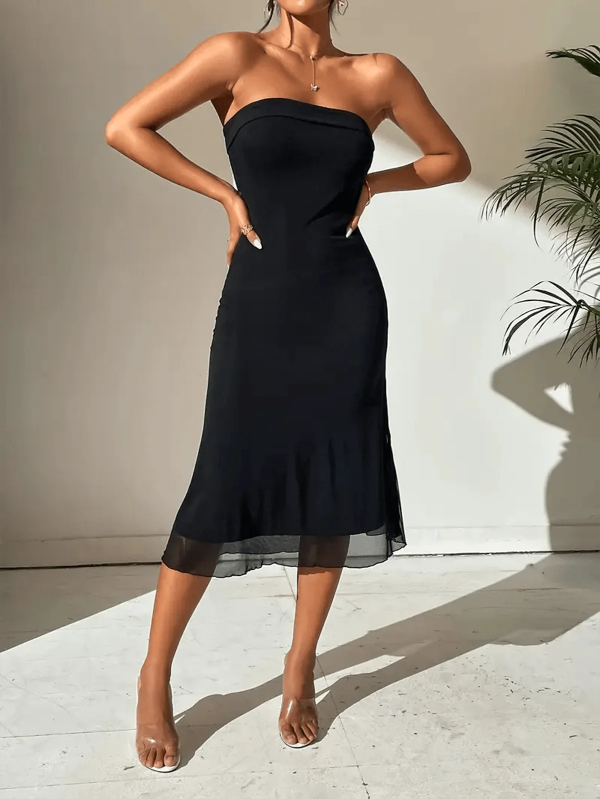 Off Shoulder Cocktail Bodycon Midi Dress - Image 2