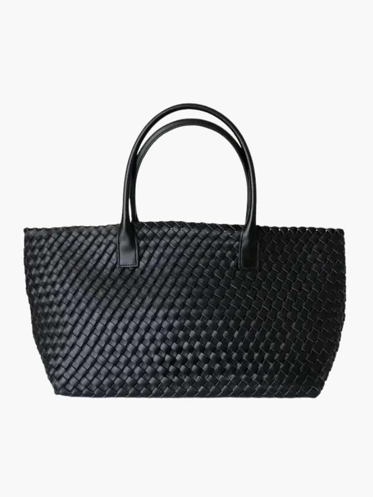Woven Leather Tote Bag - Image 5