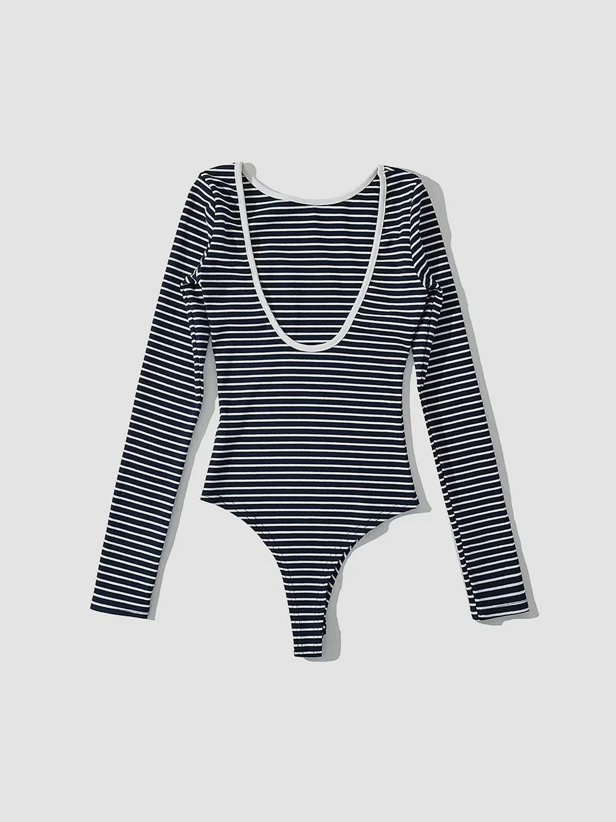 Open Back Striped Bodysuit - Image 5